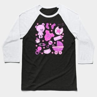 Pink Baby Nursery Baseball T-Shirt